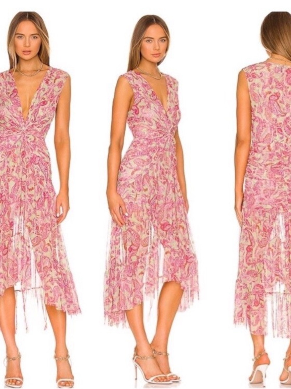 MISA Mesh Midi Dress
